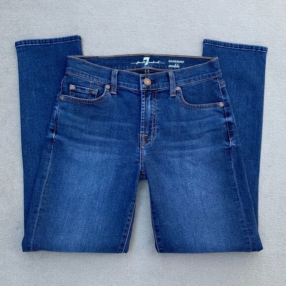 7 For All Mankind Roxanne Ankle Mid Rise Jeans Sz27 - Picture 4 of 15